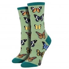 Majestic Butterflies Green Luxury Ladies Socks