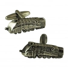 Mallard Train Antique Rhodium Luxury Novelty Cufflinks