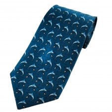 Marlin Fish Blue Silk Men's Novelty Tie