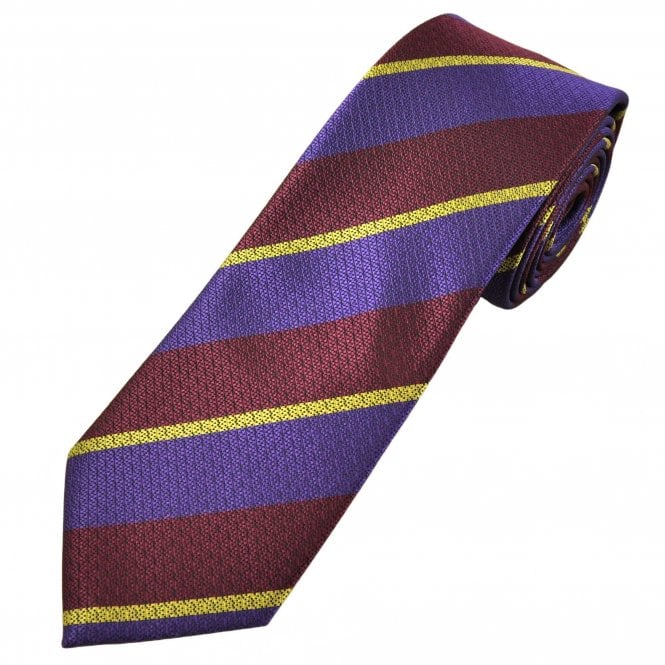 Maroon, Purple & Gold Stripe Men's Tie