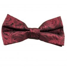 Maroon Red Paisley Pattern Men's Bow Tie