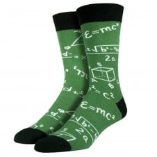 Maths Equations inc. Einstein Theory of Relativity Green Luxury Men's Socks