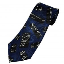 Maths Sums & Equations on Blackboard, Teachers Navy Blue Novelty Tie