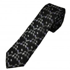 Michaelis Black, Grey & Lilac Pattern Men's Silk Narrow Tie
