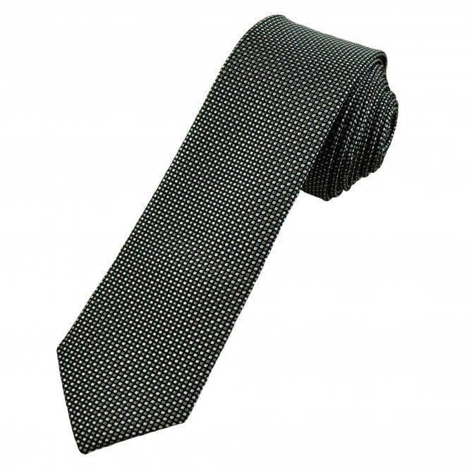 Michaelis Black, Grey & Silver Micro Square Pattern Men's Silk Skinny Tie