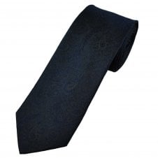Michaelis Black & Navy Paisley Pattern Men's Silk Tie
