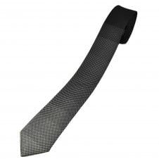 Michaelis Black & Silver Pattern Men's Silk Skinny Tie