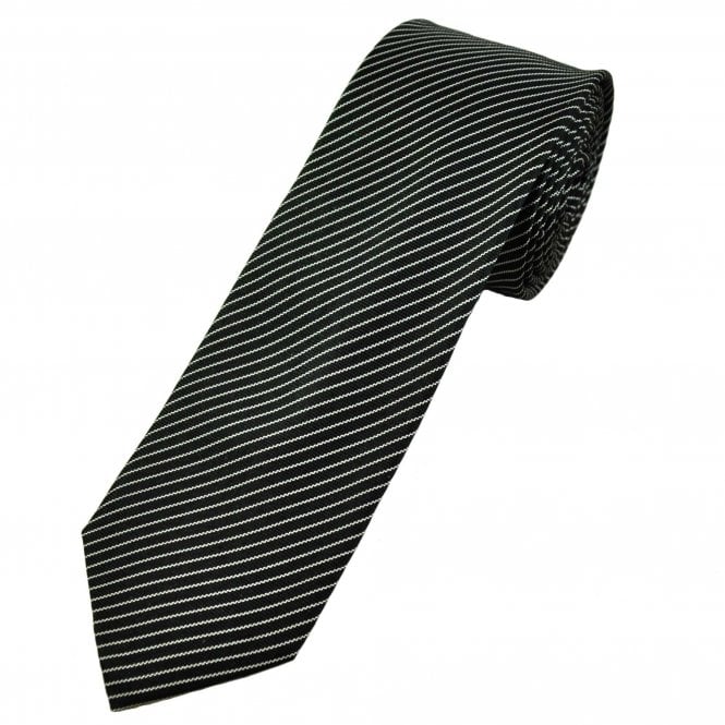 Michaelis Black & Silver Patterned Stripe Men's Silk Tie
