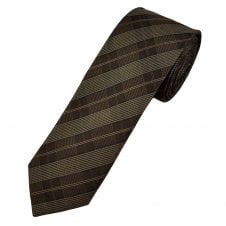 Michaelis Brown & Beige Checked Men's Silk Narrow Tie