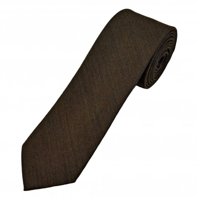Michaelis Brown Wool Blend Men's Narrow Tie