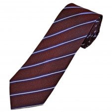 Michaelis Burgundy, Black, Navy Blue & White Stripe Men's Silk Tie