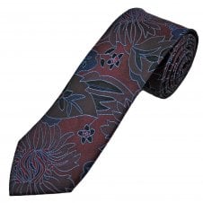 Michaelis Burgundy, Navy, Blue & Black Pattern Men's Silk Tie