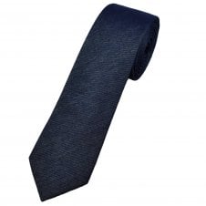 Michaelis Denim Blue Men's Silk Blend Skinny Tie