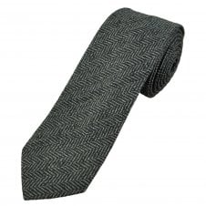 Michaelis Grey & Silver Chevron Pattern Wool/Silk Men's Tie