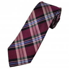Michaelis Magenta, Navy, Royal Blue & White Checked Men's Silk Tie