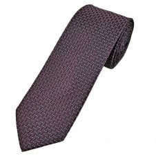 Michaelis Navy Blue, Burgundy & Silver Pattern Men's Silk Tie