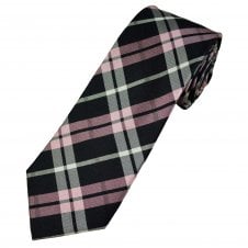 Michaelis Navy Blue, Pink & White Checked Men's Silk Tie