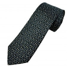 Michaelis Navy, Light Blue & Silver Spots Pattern Men's Silk Tie