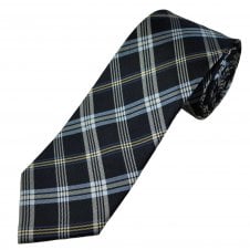 Michaelis Navy, Royal Blue, Sky Blue, White & Beige Checked Men's Silk Tie