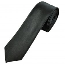 Michaelis Plain Charcoal Grey Men's Silk Narrow Tie