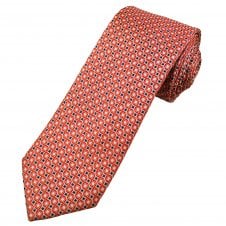 Michaelis Red, Silver & Navy Blue Pattern Men's Silk Tie