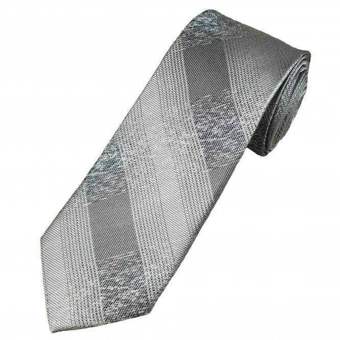 Michaelis SIlver, Grey & Navy Pattern Men's Silk Tie