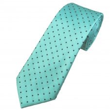 Mint & Navy Blue Polka Dot Men's Tie