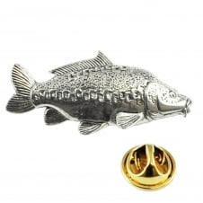 Mirror Carp Fish Pewter Lapel Pin Badge