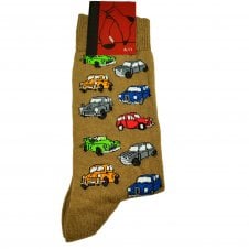 Morris Minor Cars Beige Men's Novelty Socks