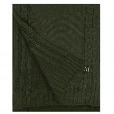 Moss Green Colour Block Knitted Scarf with Metal Tresanti Logo