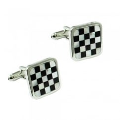 Mother of Pearl & Black Chequerboard Cufflinks