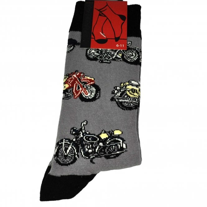 Motorbikes Grey Men's Novelty Socks