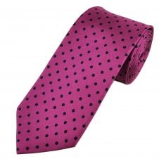 Mulberry & Black Polka Dot Men's Silk Tie