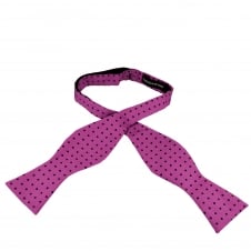 Mulberry & Black Polka Dot Self-Tie Silk Bow Tie