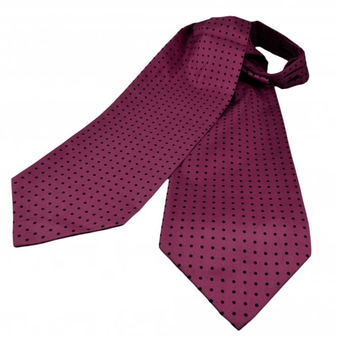 Mulberry & Black Polka Dot Silk Casual Day Cravat