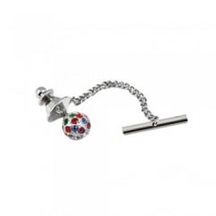Multi Coloured Crystal Ball Tie Pin