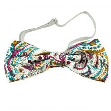 Multi Coloured Paisley Cotton Boys Bow Tie