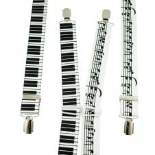 Music Notes & Piano Keyboard Men's Trouser Braces