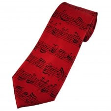 Music Notes Red Men's Novelty Tie