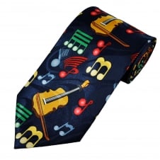 Music Notes & Violins Novelty Tie