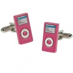 Music Player Novelty Cufflinks - Pink
