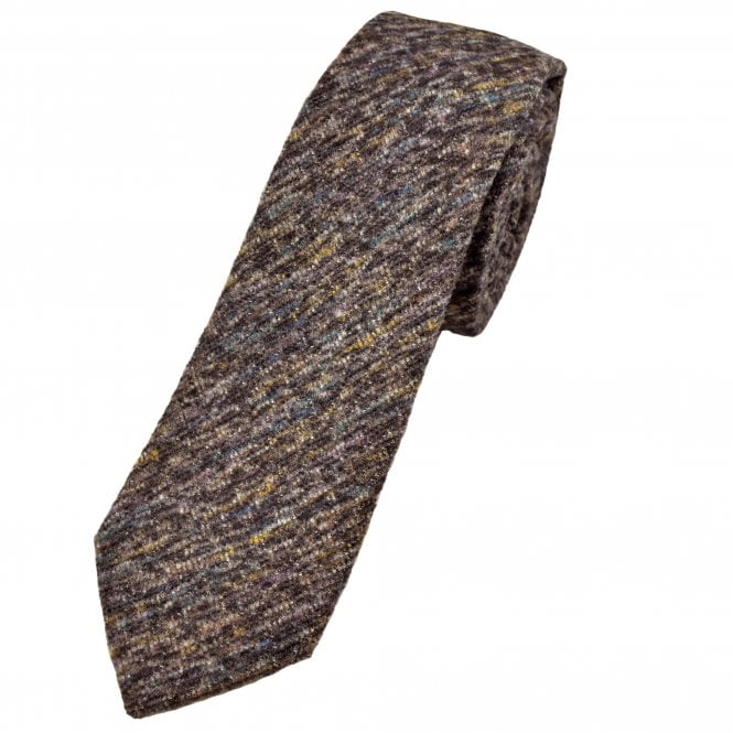 Mustard, Purple, Brown & Teal Blue Patterned Men's Country Tie by Lupi Romani