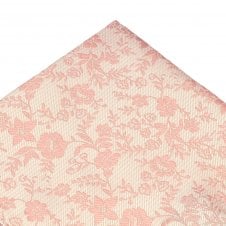 Natural & Dusky Pink Flower Patterned Pocket Square Handkerchief