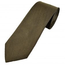 Navy Blue, Beige & Ivory Pattern Men's Luxury Silk Tie