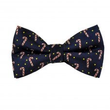 Navy Blue Candy Canes Men's Novelty Bow Tie