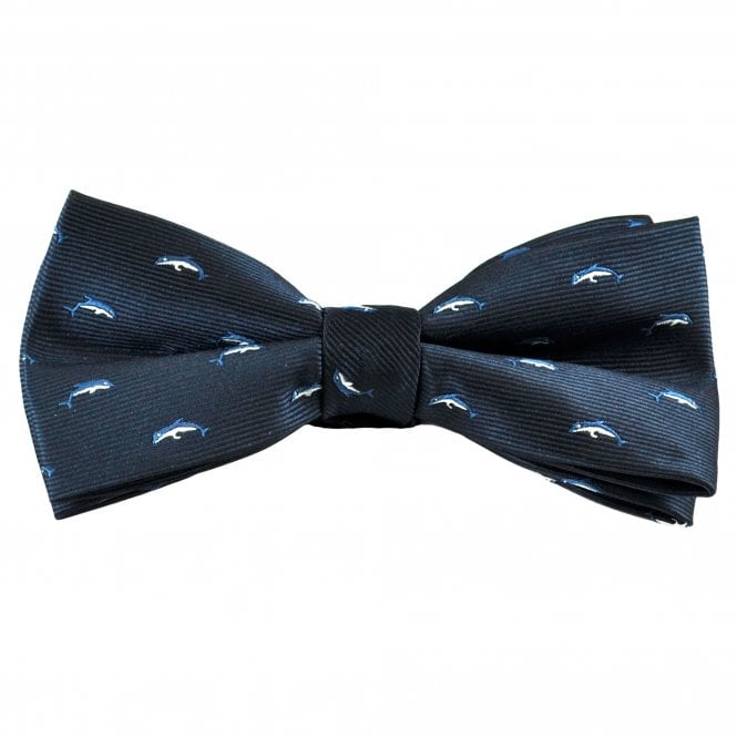 Navy Blue Dolphin Novelty Bow Tie