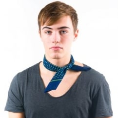 Navy Blue & Green Polka Dot Bandana Neckerchief
