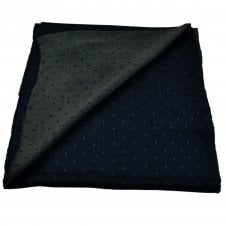 Navy Blue & Grey Patterned Reversible Scarf