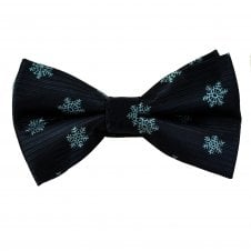Navy Blue & Light Blue Snowflake Novelty Christmas Bow Tie