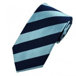 Navy Blue & Light Blue Striped Tie